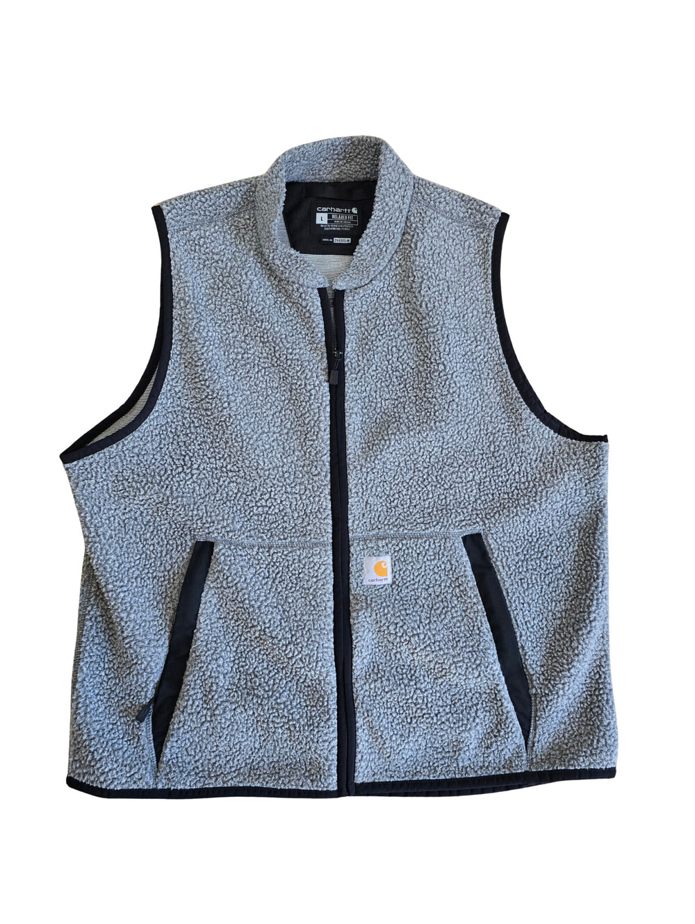 Carhartt Vest | Men's Large | Relaxed Fit, Full Zip, Stand-Up Collar | Workwear